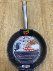 Chảo sâu Inox 304 3 lớp vân đá đáy từ TICOOK 22cm