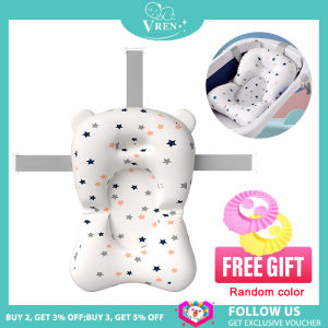 VREN ฝักบัวเด็กแผ่นรองอ่างอาบน้ํากันลื่นเบาะรองนั่งอ่างอาบน้ําเด็กแรกเกิดเพื่อความปลอดภัยเบาะรองอาบน้ําหมอนนุ่มพับได้