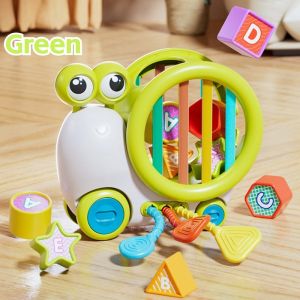 Kids Teething Pull Toy Pull String Activity Sensory Toys Travel Toys Cartoon Snail Multi-Sensory Activity Educational Toys Fine