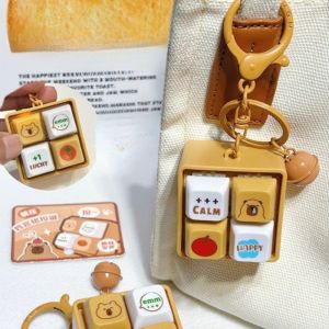 Capybara Keyboard Clicker Keychain Keyboard Fidget Toys with LED Light Sensory Fun Fingertip Toys Key Accessories Bag Pendant