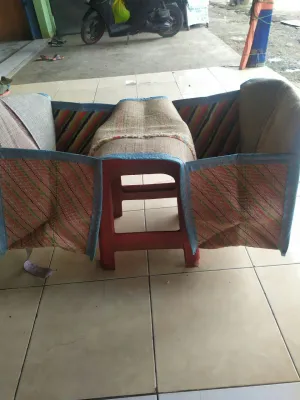 tas motor Bahan Goni jumbo/tas kurir/tas obrok/tas keranjang/tas sadelbag