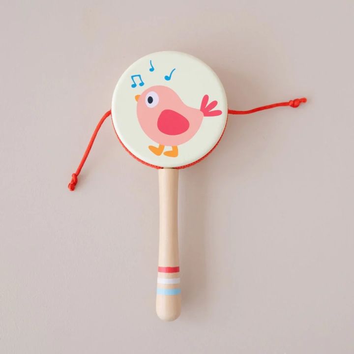 Hape Twittering Bird Drum-shaped Rattle 10m+ของเล่นไม้ ป๋องแป๋ง ...
