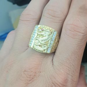 Nhẫn Rồng Nam Vàng Vonfram Cao Cấp Không Phai Màu- Bảo hành 5 năm sử dụng trên mọi điều kiện thời tiết (có ký hiệu-không xi mạ)