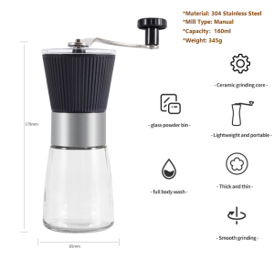 Portable Manual Coffee Machine Grinder Adjustable Ceramic Burr Mill Hand Crank Household Coffee Bean Tools