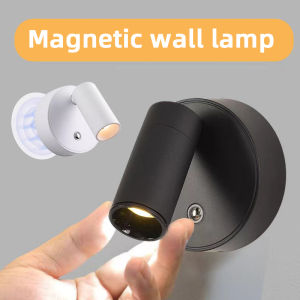 Magnetic Base LED Cordless Wall LightUSB Rechargeable Touch Switch Dimmable Bedside Lamp for Room Kitchen Cabinet Reading 床头灯阅读灯