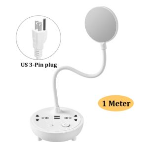 LSG ช่องเสียบสายต่อพร้อมช่องเสียบอเนกประสงค์ 2 ช่องและการชาร์จพอร์ต USB 2 ช่อง โคมไฟอ่านหนังสือ โคมไฟโต๊ะทำงาน LED ไฟกลางคืน ส่วนขยายรางปลั๊กไฟตัวป้องกันไฟกระชากพร้อมตัวป้องกันสวิตช์ความปลอดภัยสายไฟต่อ 1 เมตร โคมไฟตั้งโต๊ะ ปลั๊กไฟ รางปลั๊กไฟ ปลั๊กพ่วง