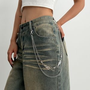 ERYRG Multilayer Star Pendant Pants Chain Pearl Zinc Alloy Metal Waist Chain Fashion Gothic Waist Keychain Female