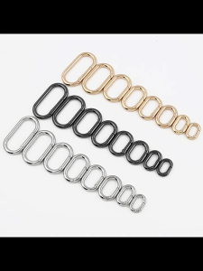 2 Pcs/Set Oval Rings Buckle Spring Oval Rings Spring Keyring Buckles Metal Oval Rings for Bag Purses Belts Keychain