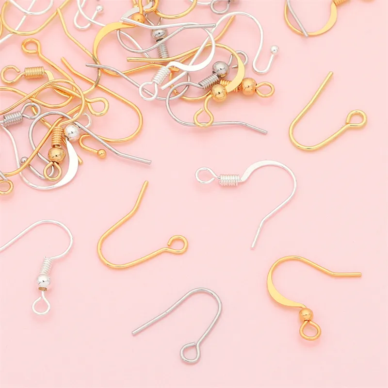 20Pcs 18K Gold Plated Copper Ear Hooks DIY Earring Findings Earrings Clasps  Hooks Earwire Fittings For Jewelry Making Accessories Supplies