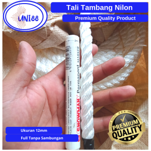 Tali Tambang Nylon 6mm 8mm 10mm 12mm 14mm 16mm 18mm Per 10 Meter Tali Nilon Sedang Besar Tali Jaring Pengikat Terpal Tali Bendera Pengaman Outbound Kuat