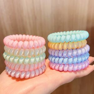 Karet Rambut Spiral Premium Ikat Rambut Kabel Warna Pastel & Black [WARNA RANDOM]