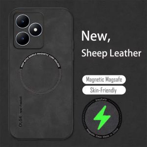 Soft case Magnetic  REALME C51 / C53 / NOTE 50 Casing Magsafe Luxury Leather