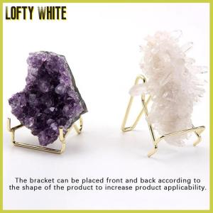 Lofty White ขาตั้งโชว์แขนทำจากโลหะ1ชิ้นขาตั้งสำหรับประดับอัญมณีจากแร่ของตกแต่งบ้านแร่ธาตุหินฟอสซิลที่วางจัดแสดงแบบ Geode