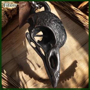 Fitow Retro Nordic Style Crow Skull Pendant Animal Bird Necklace For Men Personalized Jewelry Lucky Amulet Gift