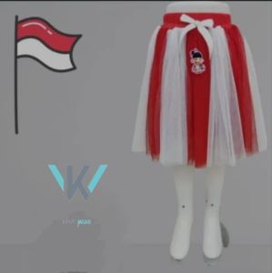 Rok tutu cantika merah putih anak perempuan 1-12 tahun