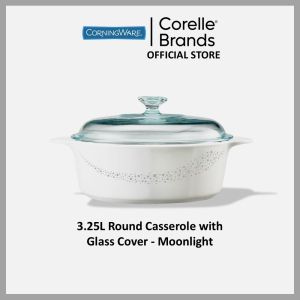 CORNINGWARE 3.25L Round Casserole with Glass Cover - Moonlight