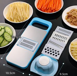 Bàn nạo sợi rau củ bộ dao gọi bào vỏ bộ dụng cụ nạo 2 mặt 5 chi tiết có tay cầm chắc chắn