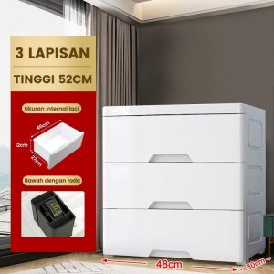 Animacos 48CM Loker Plastik Lemari Plastik Lemari Pakaian Laci Plastik Kabinet Drawer Storage Cabinet Gandakan daya dukung(SLCTG)*