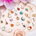 400Pcs Charms for Jewelry Making, Assorted Enamel Bracelet Bangle Charms, Mixed Bulk Metal Necklace Earring Charm for Jewelry Making. 