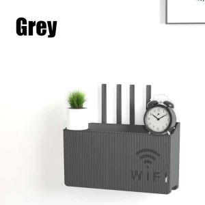 【Local delivery】 1pc Wall Hanging Wireless Wifi Router Shelf Storage Box Abs Plastic Organizer Box Cable Power Bracket Organizer Box Home Decor LZC-WIFI-Shelf-White