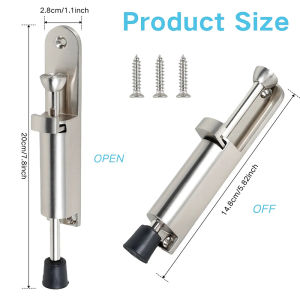 FONIX Kickdown Door Stop Stainless Steel Telescopic Door Stopper Silver Spring Loaded Step-On Door Holder Door Stops Adjustable Heavy Duty Door Locks Holder