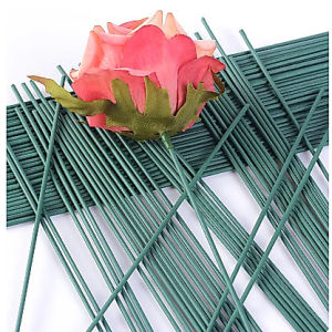 50pcs Floral Stem Wire Green DIY Flower Arrangement Wire Artificial Flower Craft Wire Bouquet Making Supplies Floral Wire Flower Stem Wire Bouquet Wire Green Floral Wire Bouquet Accessories Handmade Crafts