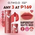 O.TWO.O Velvet Matte Liptint Lip & Cheek Mud Dual-use Lip Clay High Pigmented Long Lasting Not Dry Concealing Lip Lines Liquid Lipstick. 