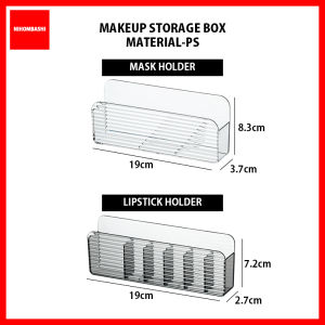 Wall Mount Storage Organizer Makeup Mask Lipstick Clear Storage Box Holder No Drilling Hang Walls Doors for Cabinet Bathroom Bedroom