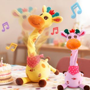 Cute Dancing Talking Giraffe Toy Repeating What You Say with 10 Songs Adjustable Volume Swaying Dancing Giraffe Musical Glowing2026