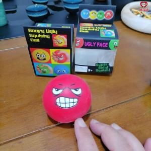 [SG Seller]Funny Ugly Face Squeeze Ball Cartoon Emoji Elastic Squishy Toy Anxiety Relief Hand Exercise Fidget Toy