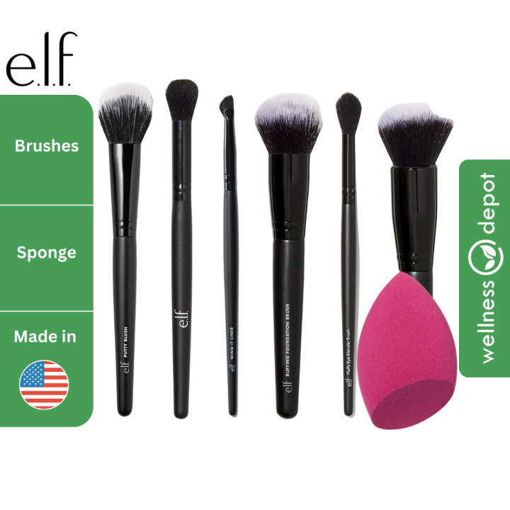 ELF Makeup Brush and Sponge Duo / Perfect for Applying Foundation