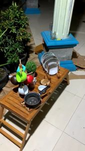 Rak Piring Kayu Jati Rak Multi Fungsi Rak Piring Estetik Rak Camping