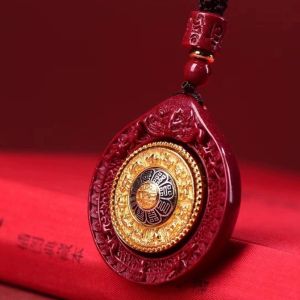 【Selling at a loss】Cinnabar pendant high content fidelity cinnabar cinnabar necklace cinnabar hanging accessories come and go the Nine Palaces Eight Trigrams the zodiac year to ensure safety and ward off evil spirits
