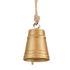 YUBAGUANB Corrosion Resistant Metal Hanging Bells Handmade Round Mouth Christams Cow Bells High Durability Hanging Rope Retro Windbell Home Garden Decor