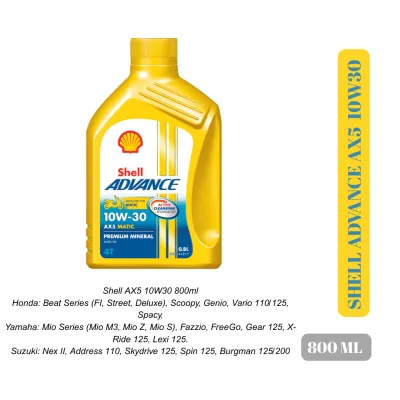Oli Shell Matic AX5 / 4T 20W40 800ML ORIGINAL 100% Vario Beat Scoopy Genio Mio Supra Jupiter CBR dll