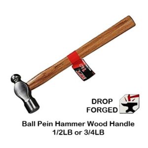 Buildmate MPT Ball Pein Hammer Wood Handle 1/2LB - 3/4LB for riveting shaping metal and rounding edges HT