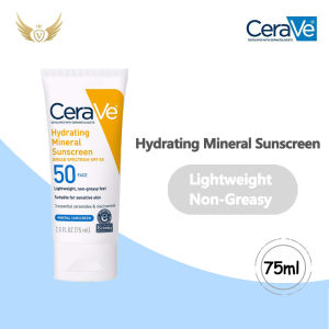 Cerave Hydrating Mineral Sunscreen SPF50+ Whitening Protection Moisturizing Sunscreen Cream