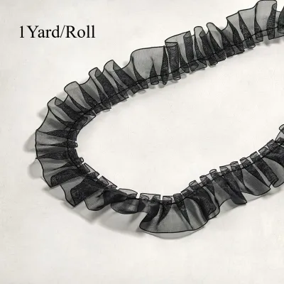 2.5cm 1yard/roll Wave Edge Chiffon Organza Ribbon Versatile for Bouquets Gift Wrapping Stylish Hair