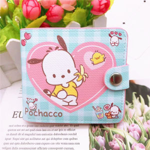 119.5CM Sanrio Kuromi Cinnamoroll Melody Pompompurin Kitty PU Wallet Card Holder with front button Kids