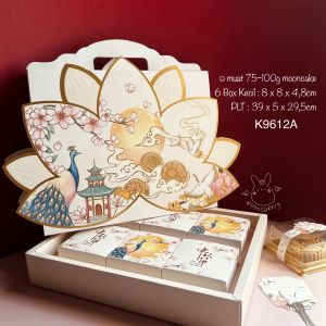 (5pcs) Kotak Mooncake sekat 4| K9412A dus Kue Bulan| Box Packaging (100-150g) K94