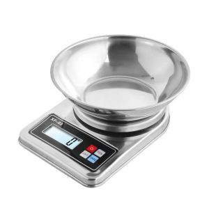 QZ 5 Kg / 1 Gram Timbangan Dapur Digital Elektronik  Kapasitas Electronic Kitchen Scale Stainless Steel Timbangan Kue Kopi Bumbu Makanan Masak Mangkok 5kg / 1gr