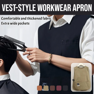 [Waterproof And Oil-Proof] Fashionable Vest-Style Workwear Apron Waterproof Breathable Sleeved Apron Oversized Workwear Apron All-Size