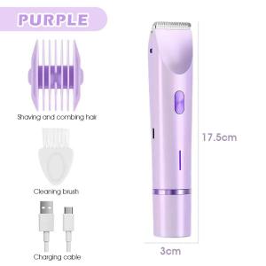 Pencukur Elektrik Wanita 2‑in‑1 IPX7 Dual Head Cukur Badan Type‑C Fast Charging Penghantaran 24H Hair Remover