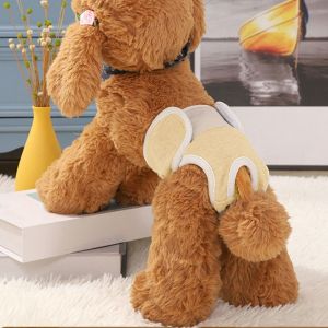 ER52858 Cotton Female Dogs Diaper Pants Sanitary Reusable Pet Briefs Diapers Dog Clothes Adjustable Pet Cat Physiological Safety Pants Dogs Menstruation