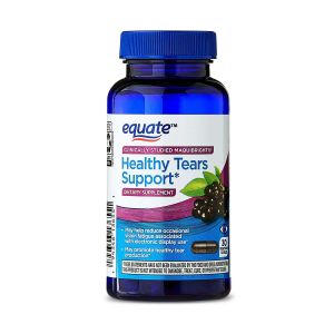 Thanh lý thực phẩm Equate Healthy Tears Support 30 VEGETARIAN CAPSULES thúc đẩy sản xuất nước mắt giảm mỏi mắt do sử dụng màn hình điện tử của Mỹ