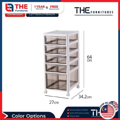 THE L27cm (3-6 Layers) Multipurpose Storage Trolley Moveable Storage Cabinet Box With Wheels