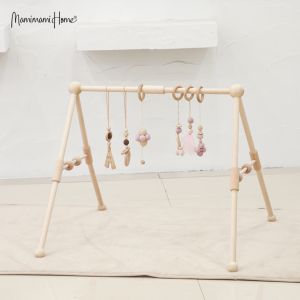 Mamimami Home Baby Play Gym Stand 1 Set Natural Wood Easy To Assemble Stand