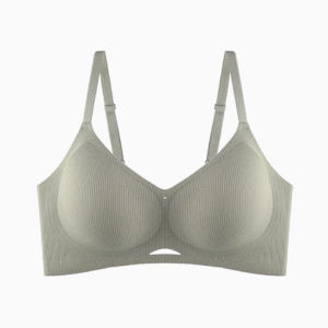 (SG InStock) Ma Ric Ric Dusty Color Style Semi-Fixed Pad Wireless Latex Bra (Wireless. Seamless. lingerie) - TSB30
