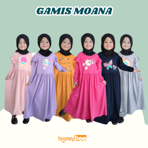 Gamis Anak Moana Hooneybee Mix Warna Size 2-10 Tahun