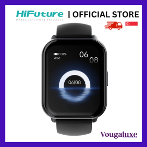 HiFuture Zone 2 Black Color Smart Watch 1.96-inch IPS Display Wireless Call Heart Rate Monitor 7Days Battery Life Health Meter IP68 Waterproof 100+ Sport Mode